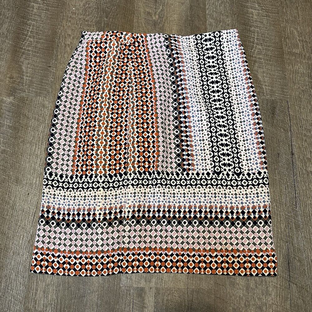 J‎ Crew Womens Skirt 4 Pink Striped Pencil Knee Office Career